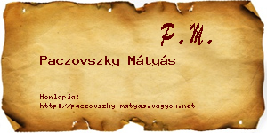 Paczovszky Mátyás névjegykártya